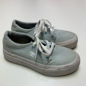 DC Skate Toddler Girls 11 Lace Up Pastel Baby Blue Skateboarding Sneaker